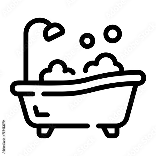 bathtub Line Icon