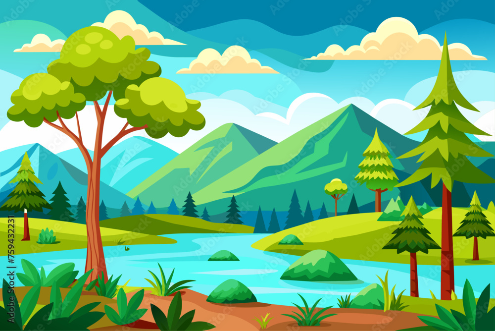 Obraz premium views background is tree