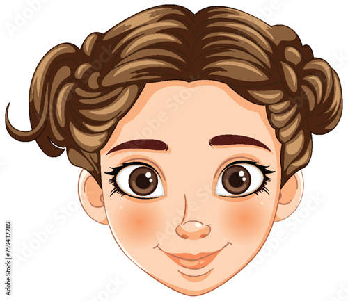 Illustration of a cheerful young girl's face