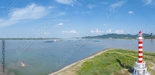 the confluence of Poyang lake and the Yangtze river  landscape