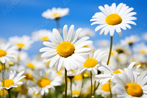 Breathtaking Vistas of Summertime Blossoming Daisies in a Serene Meadow