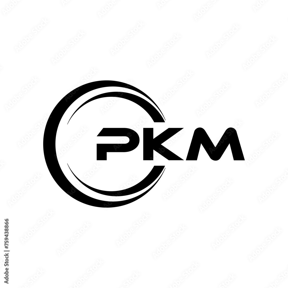 PKM letter logo design with white background in illustrator, cube logo ...