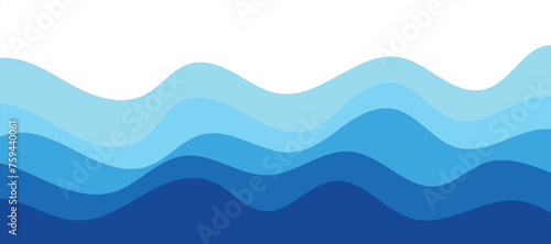 sea waves layer vector background illustration. sea beach vector illustration