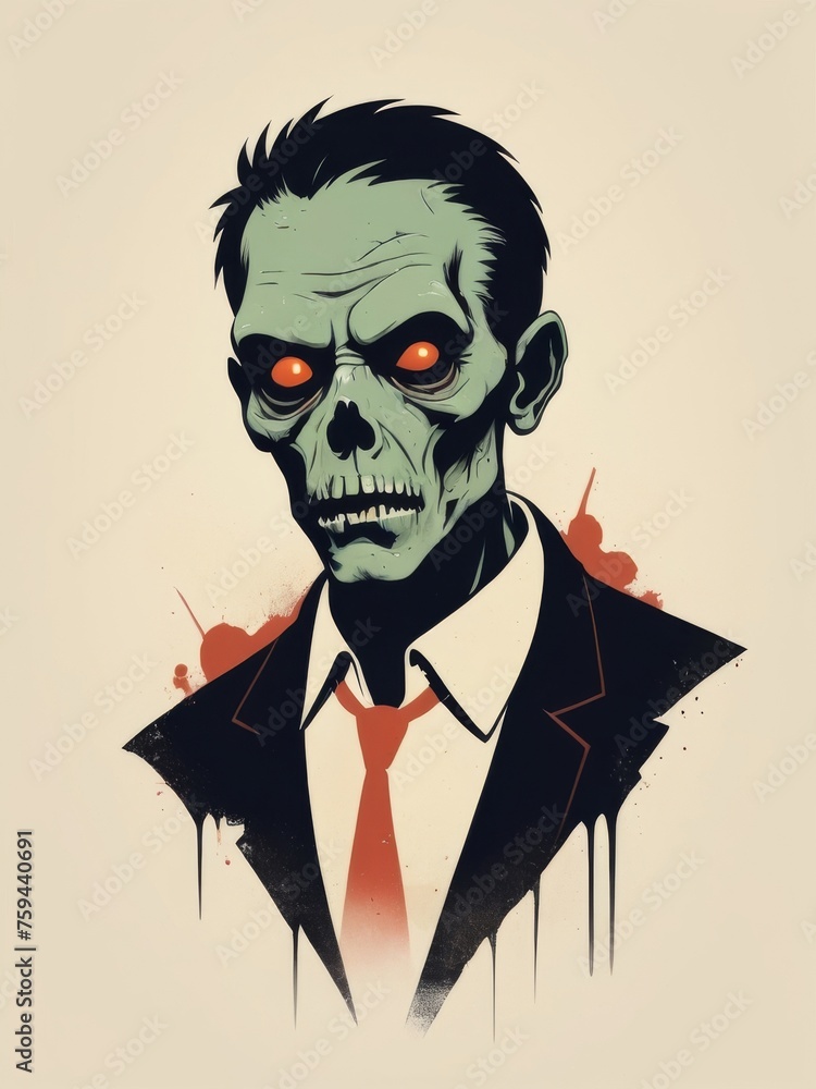 zombie minimalist t-shirt design zombie minimalist t-shirt design