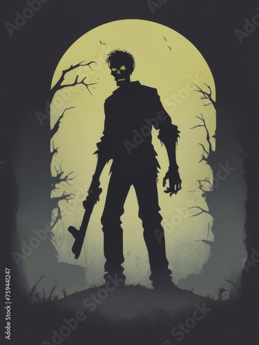 zombie minimalist t-shirt design