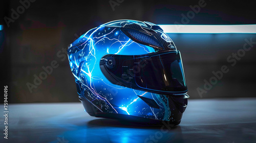 beautiful designed helmet. unique colour design photo