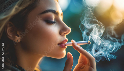 woman smoking, emphasizing the importance of quitting for health