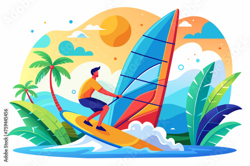 windsurfing sport background is