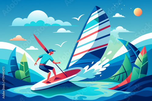 windsurfing sport background is