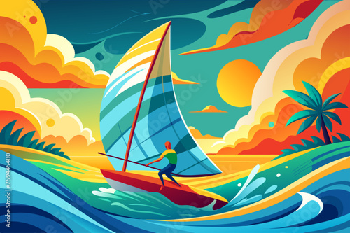 windsurfing sport background is