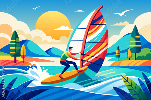 windsurfing sport background is