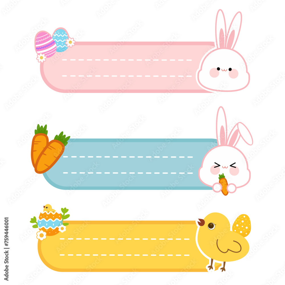 set of cute easter label or banners set of cute easter label or banners