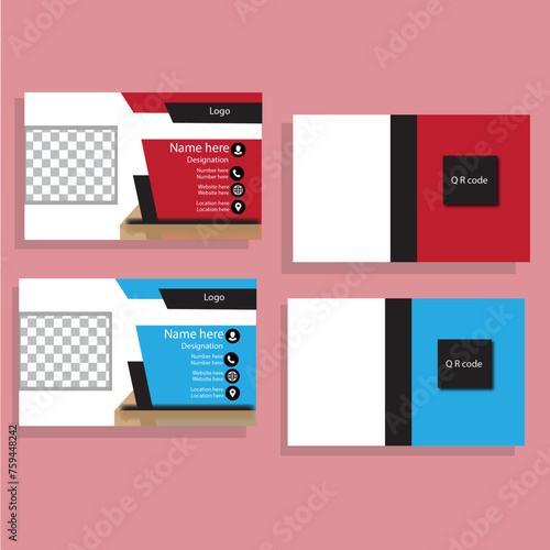 Double sided business card design, stylish business card design, clean business template, vector design