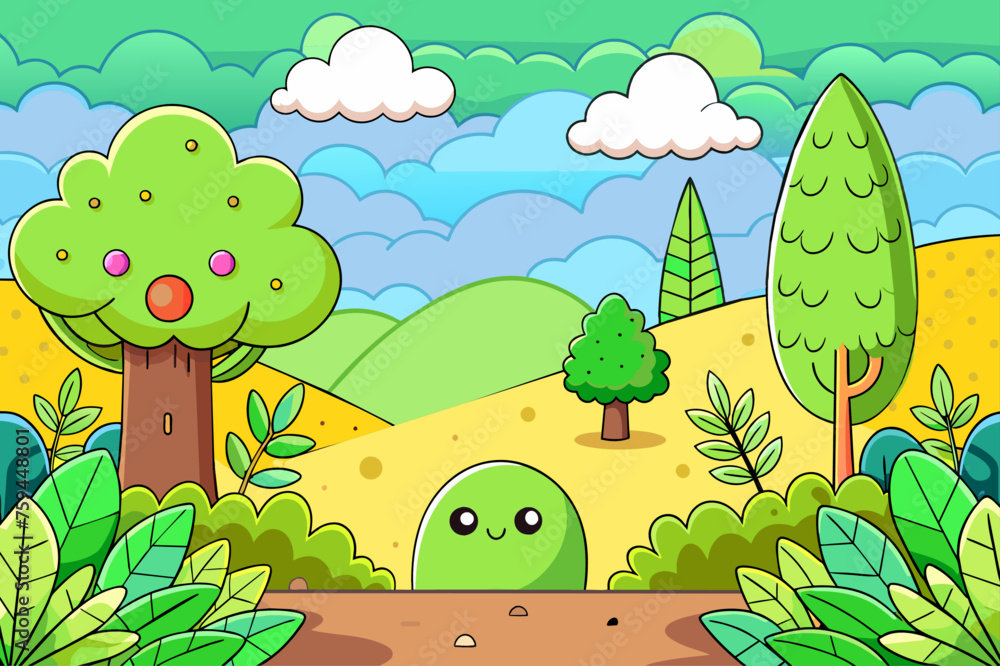 Naklejka premium plants cute background is tree