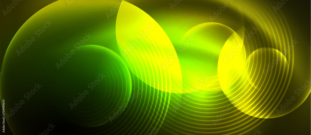 Techno concept with neon circles geometric design. Vector Illustration For Wallpaper, Banner, Background, Card, Book Illustration, landing page Techno concept with neon circles geometric design. Vector Illustration For Wallpaper, Banner, Background, Card, Book Illustration, landing page