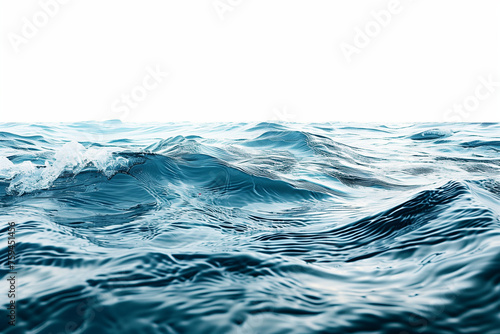 Ocean lake waves isolated on white background 