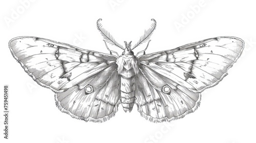 Handdrawn butterfly in a vintage style. Brimstone outline engraved moth. Retro handdrawn insect. Detailed sketch, etching. Gonepteryx rhamni. Drawn modern illustration isolated on white. photo