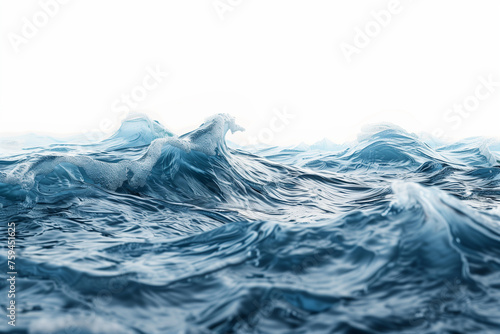 Ocean lake waves isolated on white background 