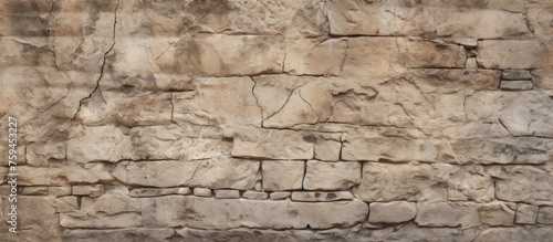 Plastered old stone wall.