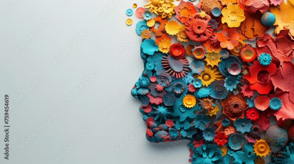 custom made wallpaper toronto digitalGraphic of phychology-related images and Psychological art with white background.