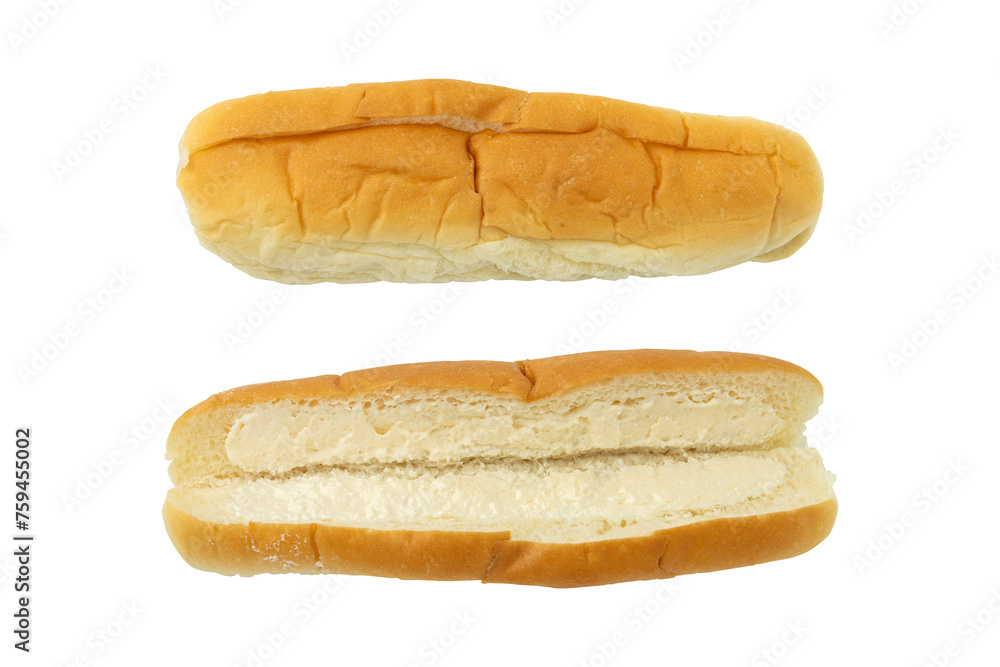 Sweet butter breads isolated on transparent background	