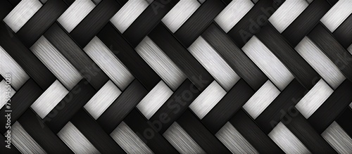 Geometric monochrome fabric pattern with weave effect.