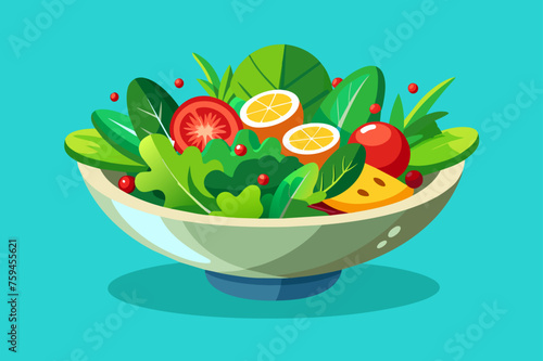 Salad food background, fresh salad leaves, above view