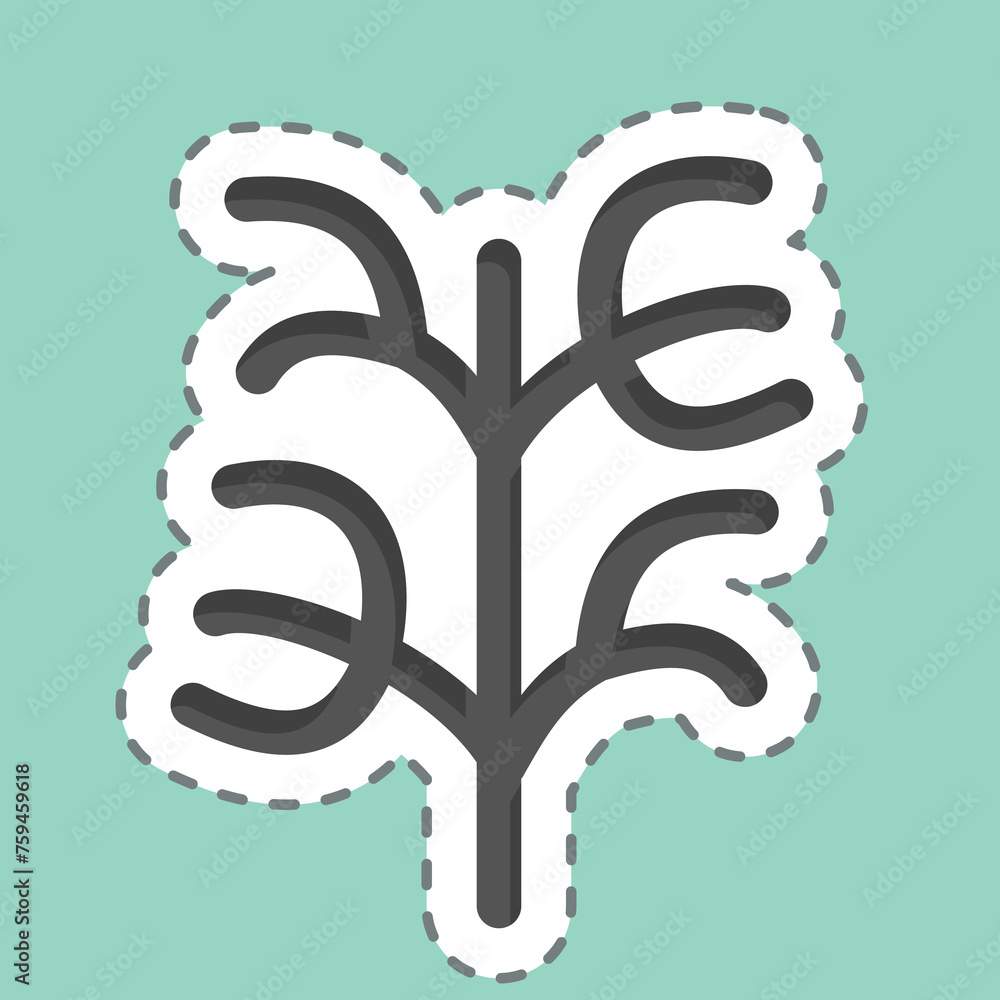 Sticker line cut Dill. related to Herbs and Spices symbol. simple design editable. simple illustration Sticker line cut Dill. related to Herbs and Spices symbol. simple design editable. simple illustration