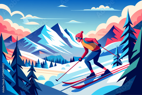 ski sport background is