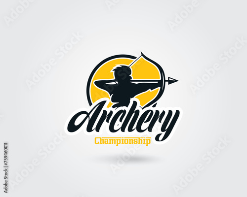 Modern Creative Unique Archery Vector Logo Design Template