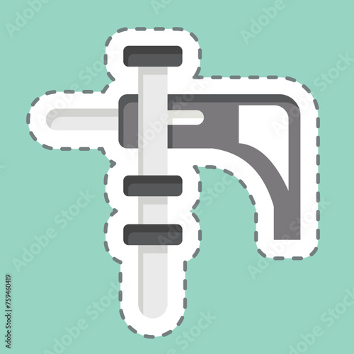 Sticker line cut Electric Drill. related to Construction symbol. simple design editable. simple illustration photo