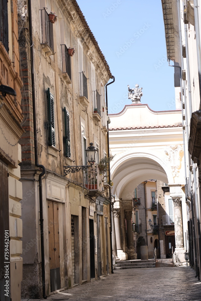 street in the old city, sant'agata de'goti, benevento italy