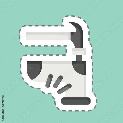 Sticker line cut Assembly. related to Shoemaker symbol. simple design editable. simple illustration