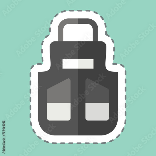 Sticker line cut Apron. related to Shoemaker symbol. simple design editable. simple illustration