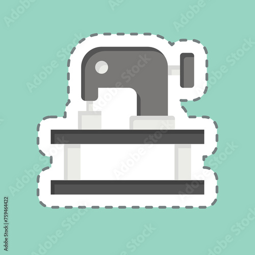 Sticker line cut Shoe. related to Shoemaker symbol. simple design editable. simple illustration