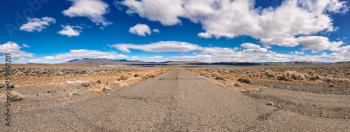 Empty road through nevada desert panorama  © Cam