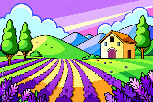 Immerse yourself in the tranquility of a vibrant lavender garden, where fragrant blooms paint a picturesque and aromatic canvas.