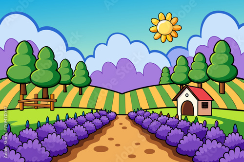 A serene and fragrant lavender garden in full bloom, offering a picturesque and aromatic backdrop.