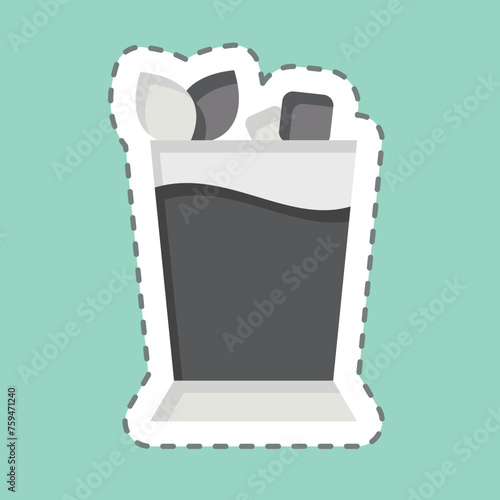 Sticker line cut Mint Julep. related to Cocktails,Drink symbol. simple design editable. simple illustration