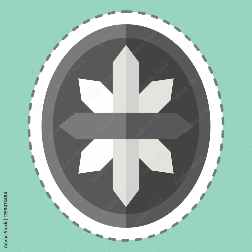 Sticker line cut Gem. related to Jewelry symbol. simple design editable. simple illustration Sticker line cut Gem. related to Jewelry symbol. simple design editable. simple illustration