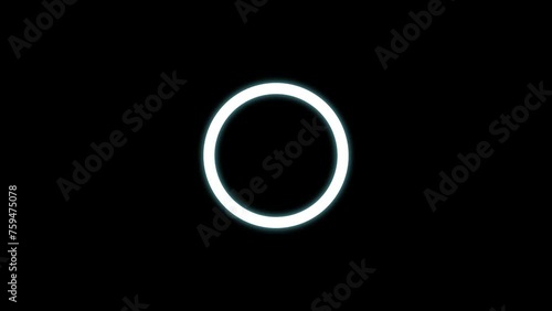  Loading circle icon on black background 4k video and loop loading bar animation.