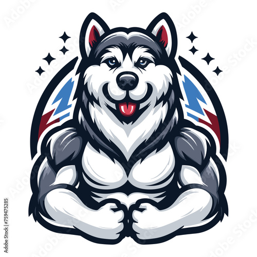 Alaskan Malamute mascot vector illustration on white background