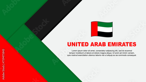 United Arab Emirates Flag Abstract Background Design Template. United Arab Emirates Independence Day Banner Cartoon Vector Illustration. Illustration