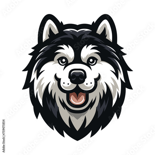 Alaskan Malamute mascot vector illustration on white background