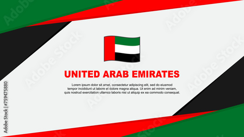 United Arab Emirates Flag Abstract Background Design Template. United Arab Emirates Independence Day Banner Cartoon Vector Illustration