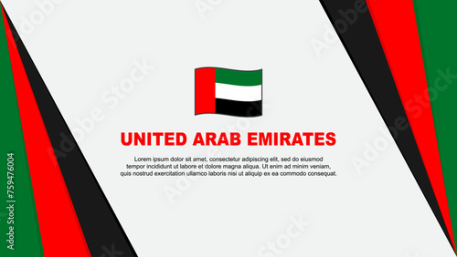 United Arab Emirates Flag Abstract Background Design Template. United Arab Emirates Independence Day Banner Cartoon Vector Illustration. Flag