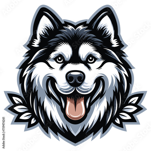 Alaskan Malamute mascot vector illustration on white background