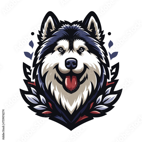 Alaskan Malamute mascot vector illustration on white background