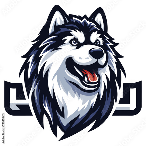 Alaskan Malamute mascot vector illustration on white background