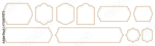 Set of decorative vintage frames. Vector retro design elements.